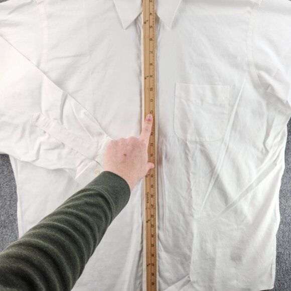 Brooks Brothers All Cotton Point 17 33 Traditional Non-Iron White Button Up Men - Picture 10 of 16